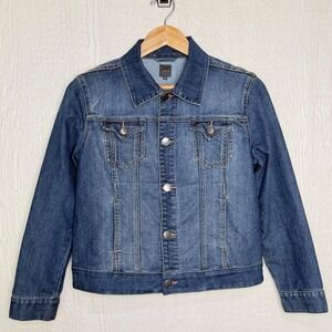 JAG Women Medium Wash Stretch Denim Jacket Blue MP Petite Western Glove Works